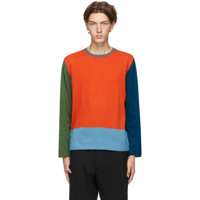 Comme des Garcons Homme Deux Multicolor Colorblock Sweater