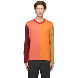 Comme des Garcons Homme Deux Multicolor Colorblocked Long Sleeve T-Shirt