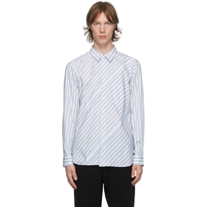 Comme des Garcons Homme Deux White and Blue Stripe Shirt
