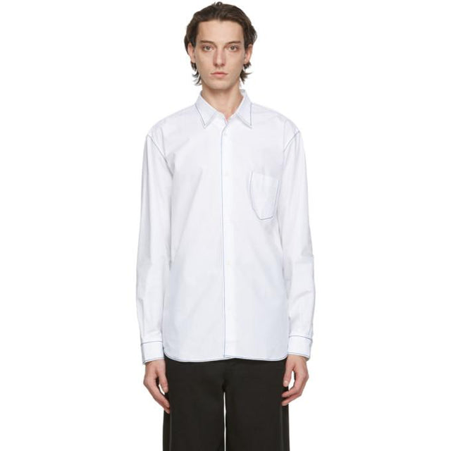 Comme des Garcons Homme White Contrast Stitch Shirt