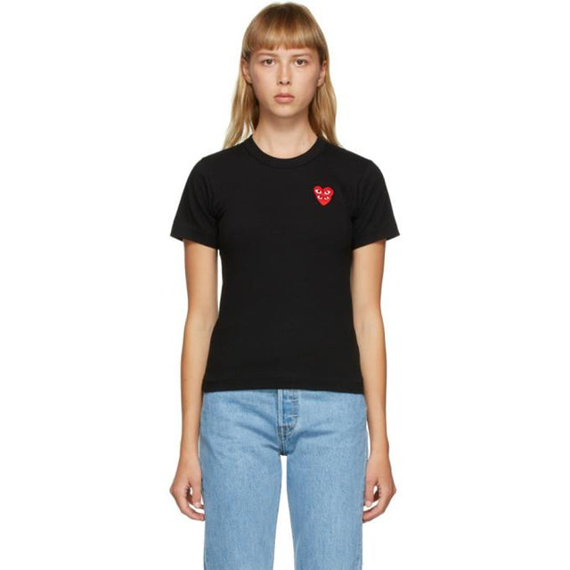 Comme des Garcons Play Black Layered Heart T-Shirt