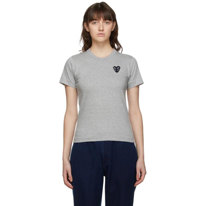 Comme des Garcons Play Grey Layered Heart T-Shirt