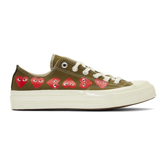 Perpetual fortryde Frivillig Comme des Garcons Play Khaki Converse Edition Multiple Hearts Chuck 70 –  BlackSkinny