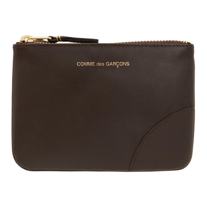 Comme des Garcons Wallets Brown Small Classic Line Zip Pouch