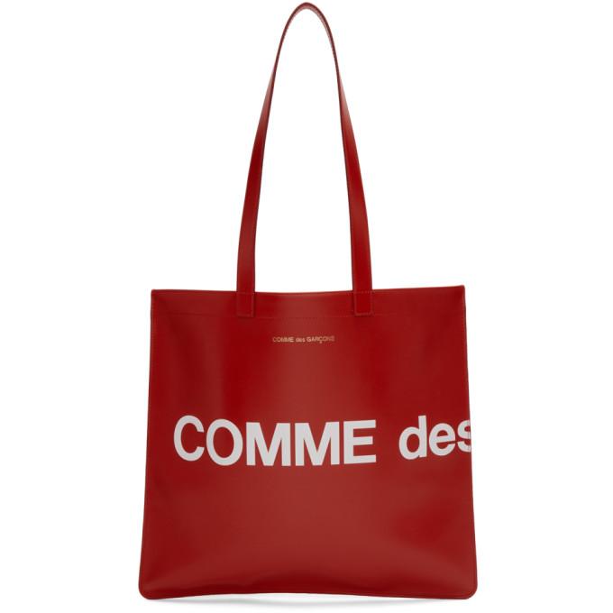 Comme des Garcons Wallets Red Huge Logo Tote
