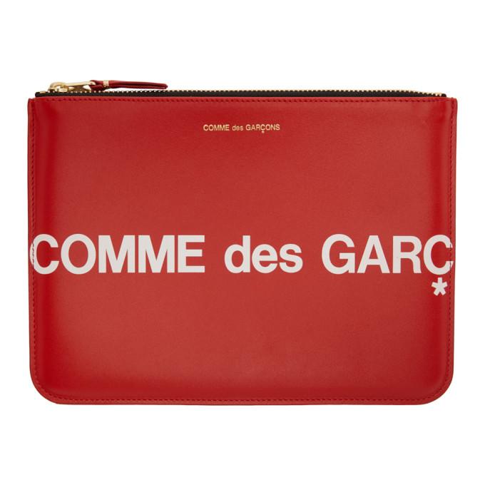Comme des Garcons Wallets Red Large Huge Logo Pouch