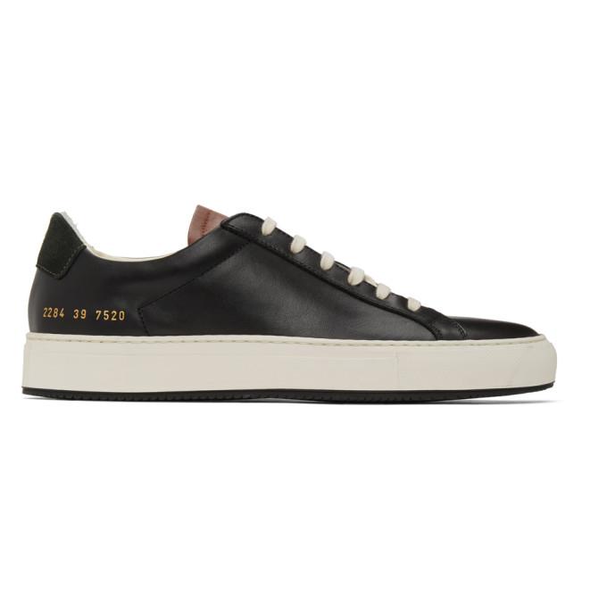 Common Projects Black and Tan Special Edition Retro Low Sneakers