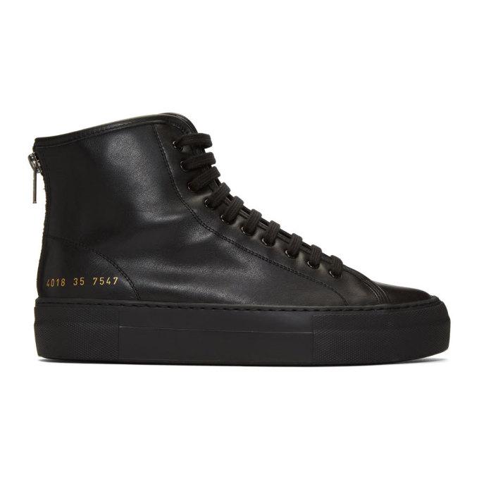 Common Projects Black Tournament High Super Sneakers
