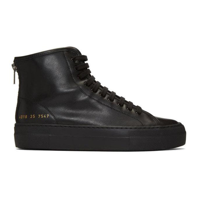 Common Projects Black Tournament High Super Sneakers
