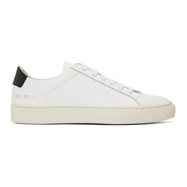 Common Projects White and Black Original Achilles Low Sneakers