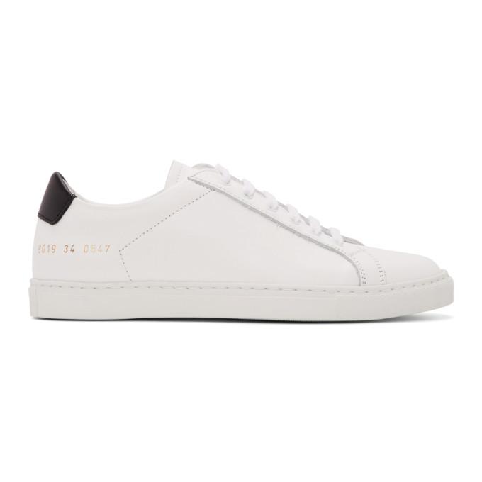 Common Projects White and Black Retro Low Sneakers