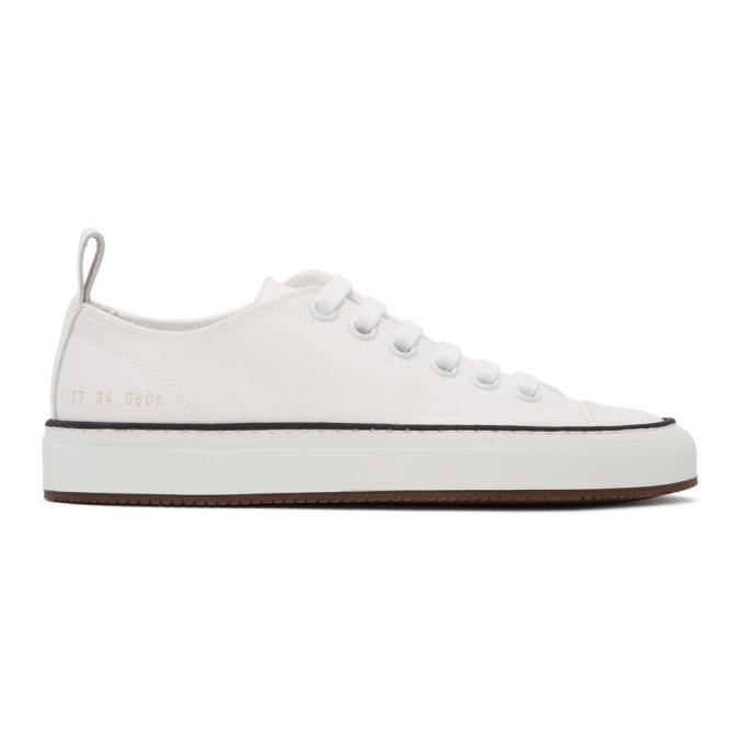 Common Projects White Canvas Tournament Low Sneakers