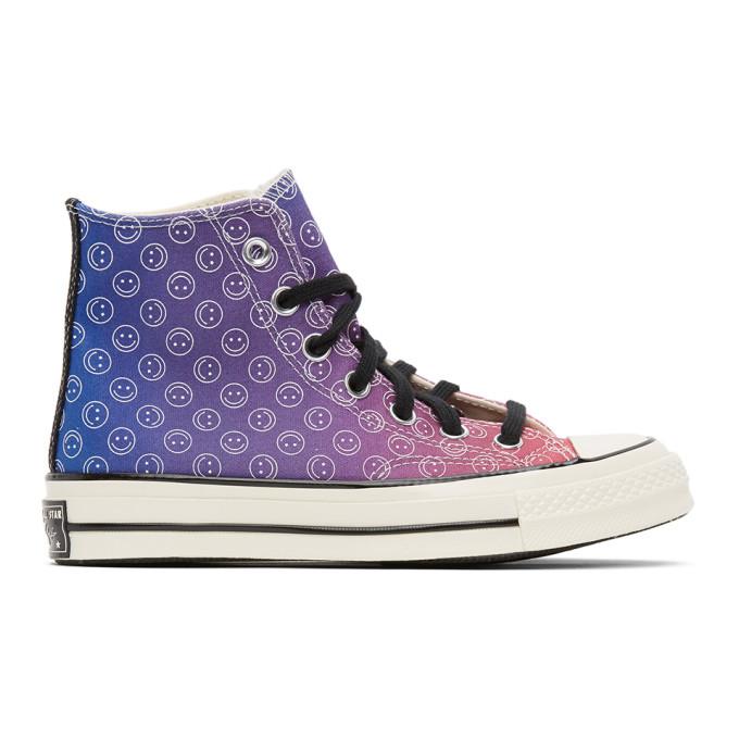 Converse Purple and Blue Happy Camper Chuck 70 High Sneakers