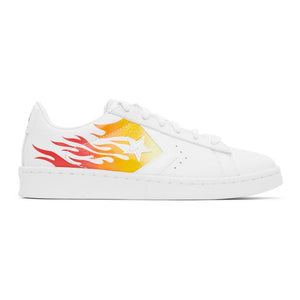 Converse White Flame Pro Leather OX Sneakers