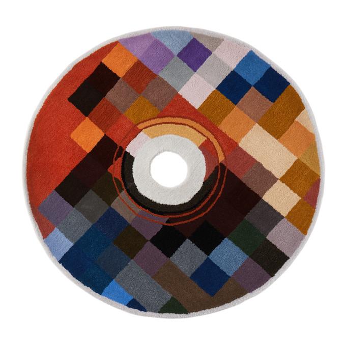 Curves by Sean Brown SSENSE Exclusive Multicolor Handmade CD Rug-BlackSkinny