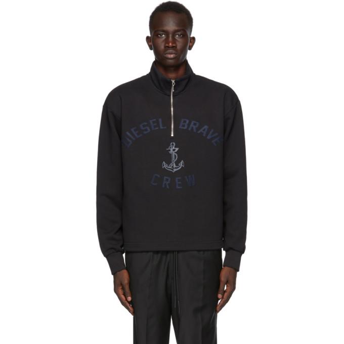 Diesel Black S-Frant Half-Zip Sweatshirt