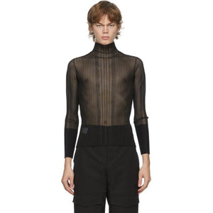 Dion Lee Black Opacity Pleat Long Sleeve T-Shirt