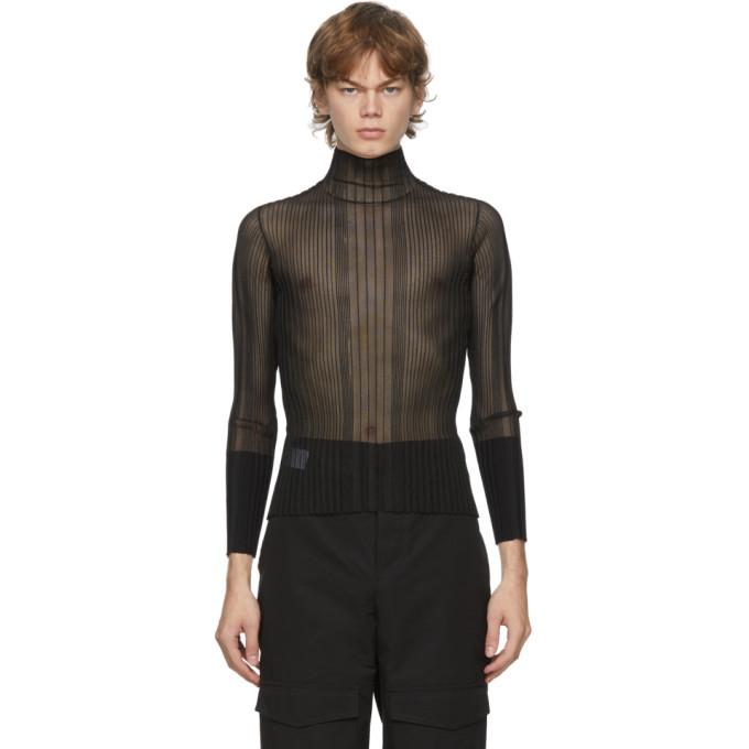 Dion Lee Black Opacity Pleat Long Sleeve T-Shirt