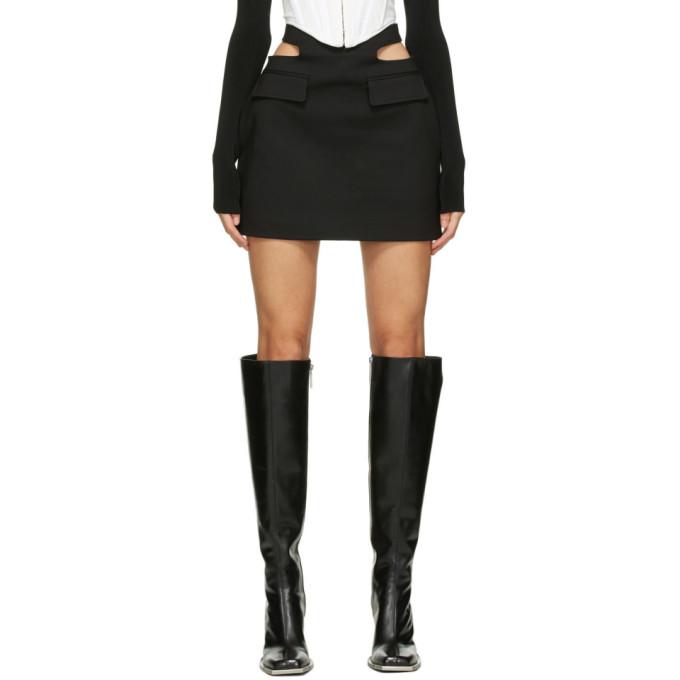 Dion Lee Black Y-Front Miniskirt