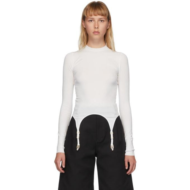 Dion Lee White Garter Long Sleeve T-Shirt