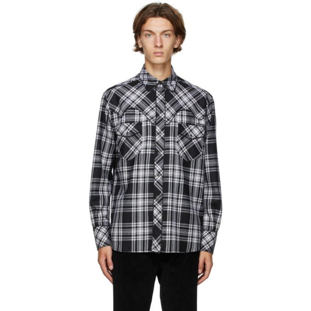 Dolce and Gabbana Black and White Check Tartan Shirt