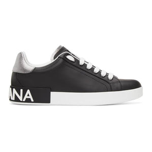 Dolce and Gabbana Black and White Portofino Sneakers