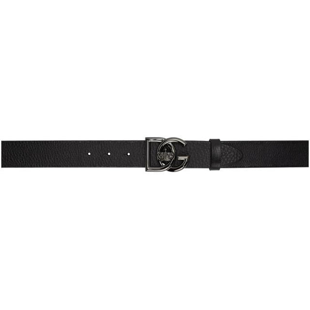 Dolce and Gabbana Black DG Crossed Logo Belt