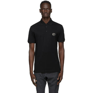 Dolce and Gabbana Black Embroidered Logo Polo