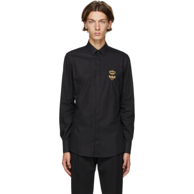 Dolce and Gabbana Black Poplin Shirt