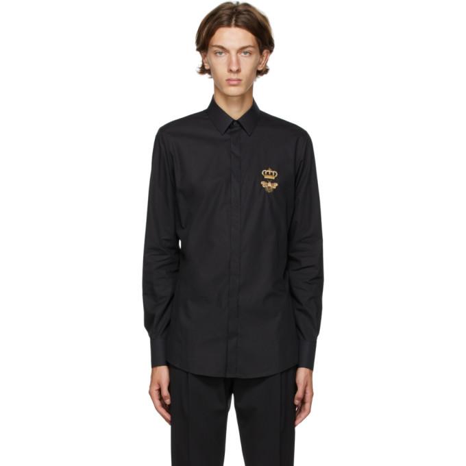 Dolce and Gabbana Black Poplin Shirt