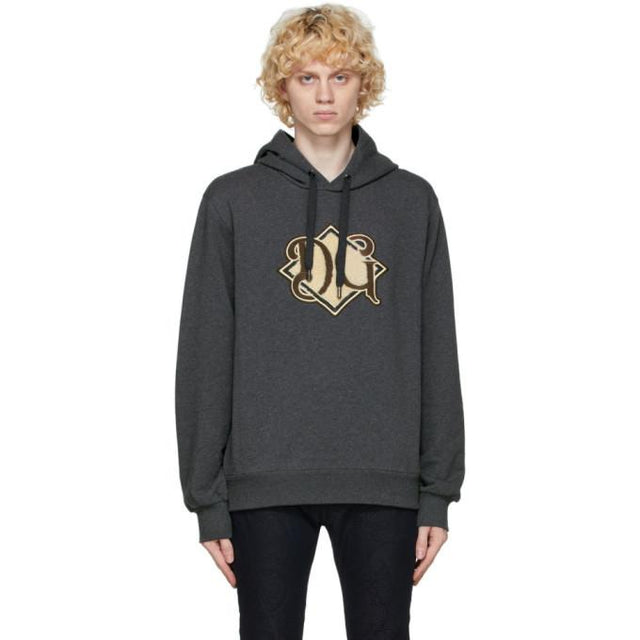 Dolce and Gabbana Grey Logo Patch Hoodie