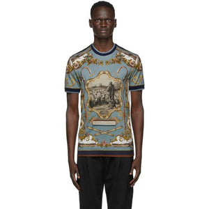 Dolce and Gabbana Multicolor Shepard Print T-Shirt