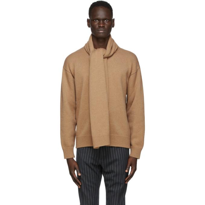 Dolce and Gabbana Tan Scarf Cashmere Sweater