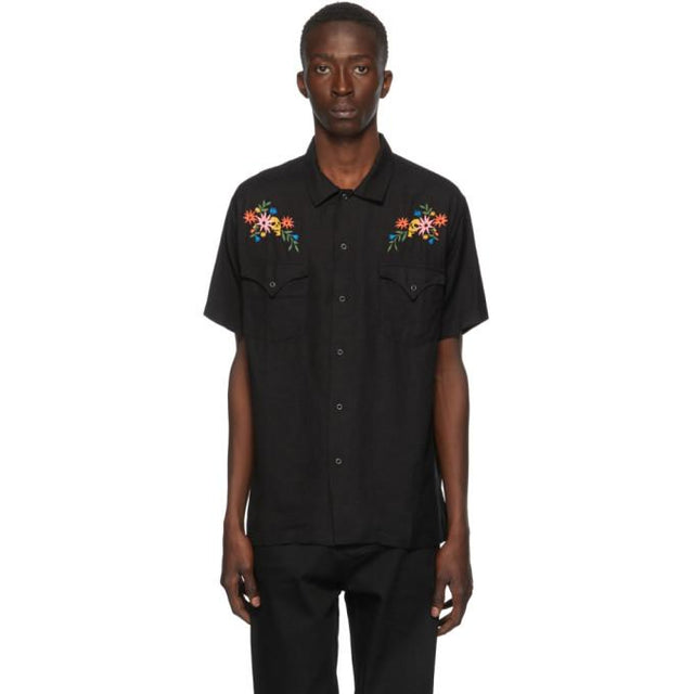Double Rainbouu Black West Coast Short Sleeve Shirt