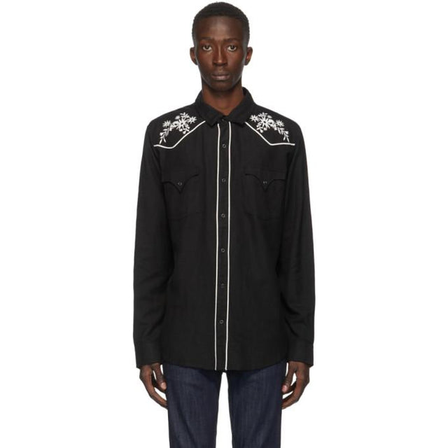 Double Rainbouu Black Western Shirt