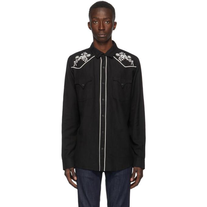 Double Rainbouu Black Western Shirt