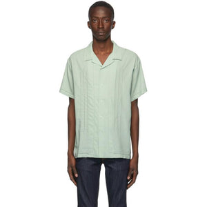 Double Rainbouu Green Perforated Short Sleeve Shirt