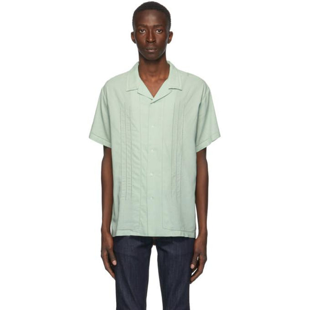 Double Rainbouu Green Perforated Short Sleeve Shirt