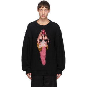 Doublet Black Jacquard Crewneck Sweater