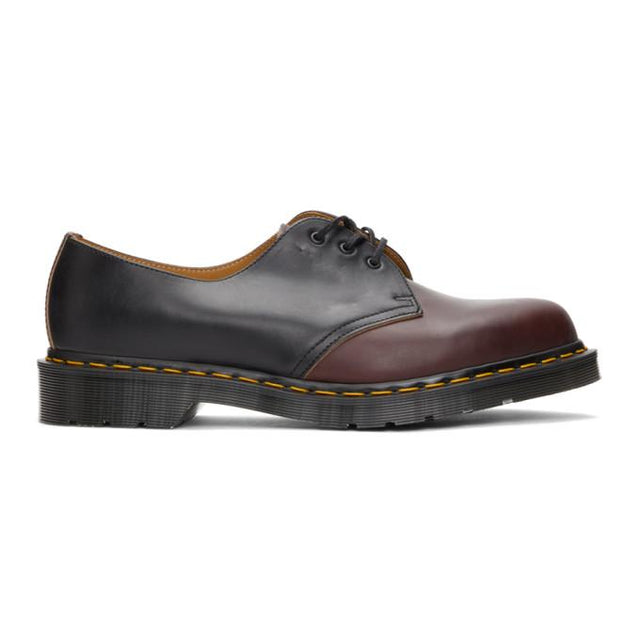 Dr. Martens Black and Burgundy Horween Made In England 1461 Derbys