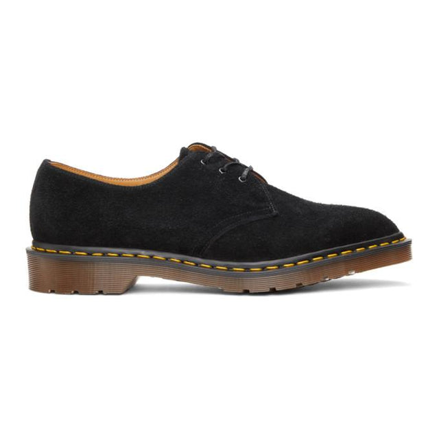 Dr. Martens Black C.F. Stead Suede Made In England 1461 Derbys