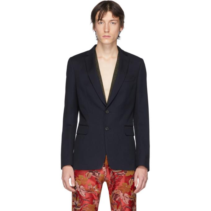 Dries Van Noten Navy Wool Blazer