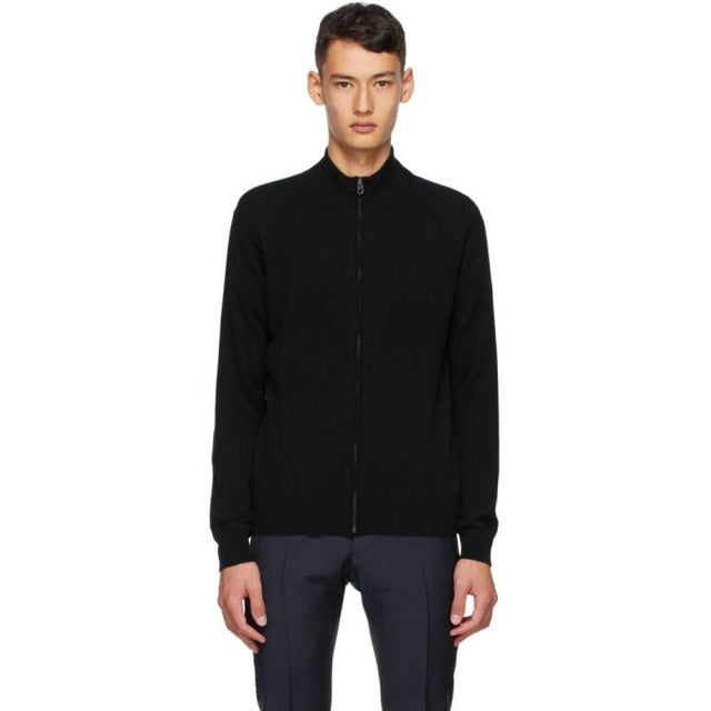 Dunhill Black Cashmere Zip Through Sweater