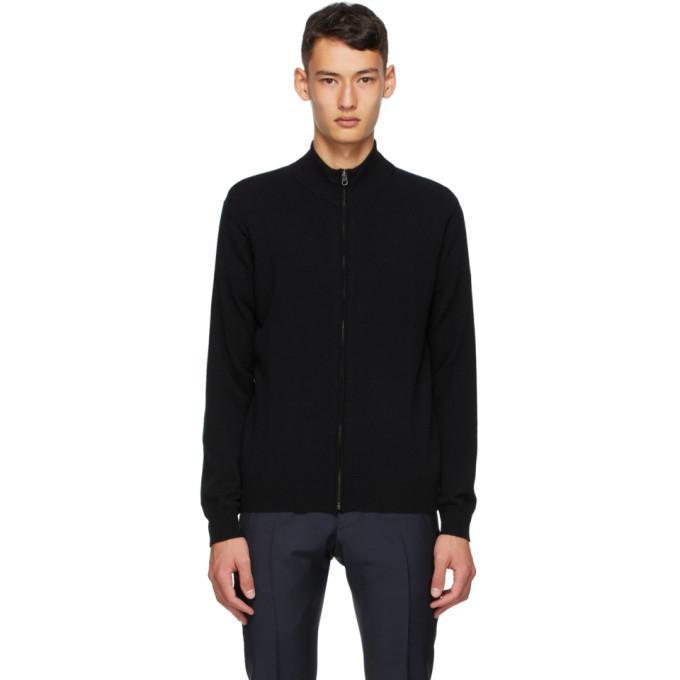 Dunhill Black Cashmere Zip Through Sweater