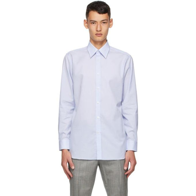 Dunhill Blue Formal Striped Shirt