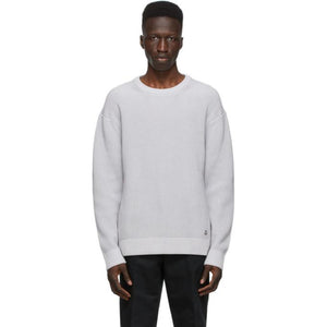 Dunhill Grey Engineered Rib Military Sweater