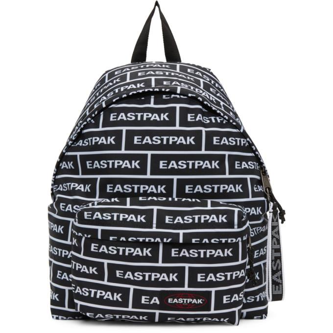 Eastpak Black and White Branded Padded Pakr Backpack