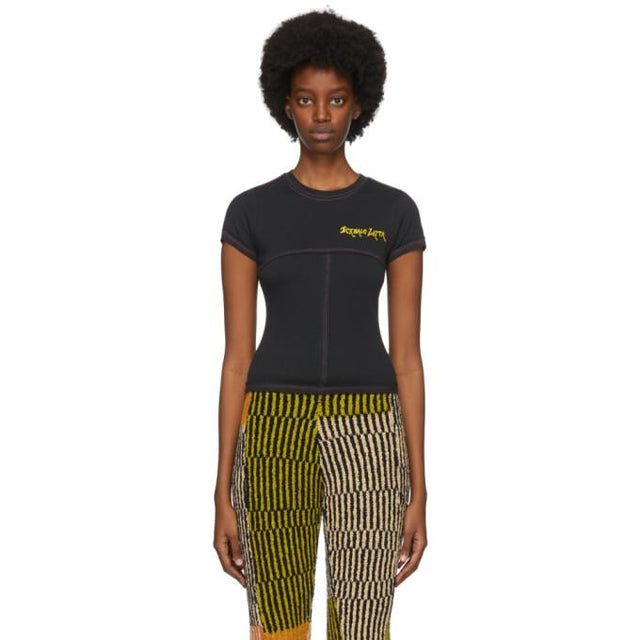 Eckhaus Latta Black Lapped Baby T-Shirt