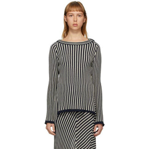 Eckhaus Latta Grey Serpentine Stripe Sweater