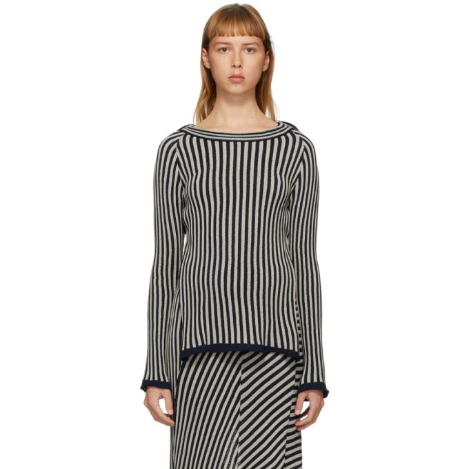 Eckhaus Latta Grey Serpentine Stripe Sweater